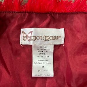 Girls fuzzy Red Jacket